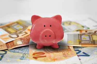 Sparschwein und Geldscheine